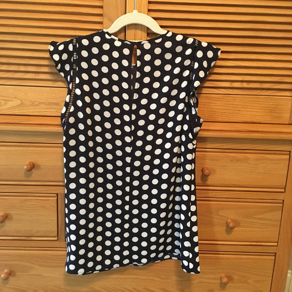 Michael Kors Navy/White polka dot blouse - Picture 3 of 3